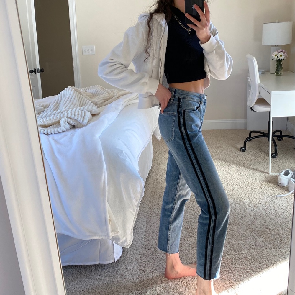 Vintage Icon Jeans with Black Stripes